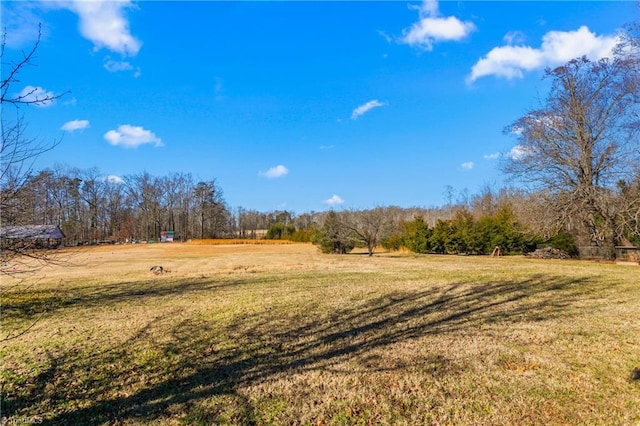 view of yard with a rural view