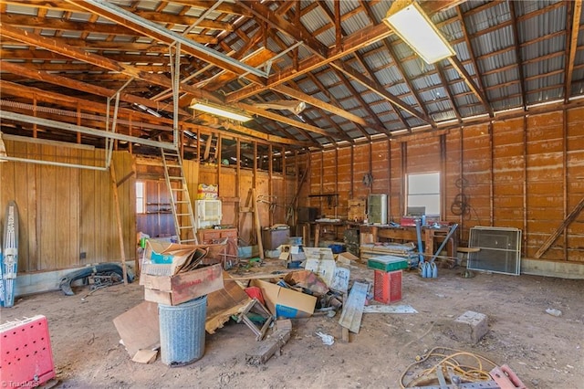 misc room featuring high vaulted ceiling