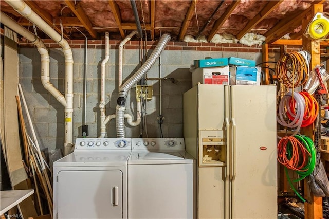 laundry room with laundry area and washing machine and dryer