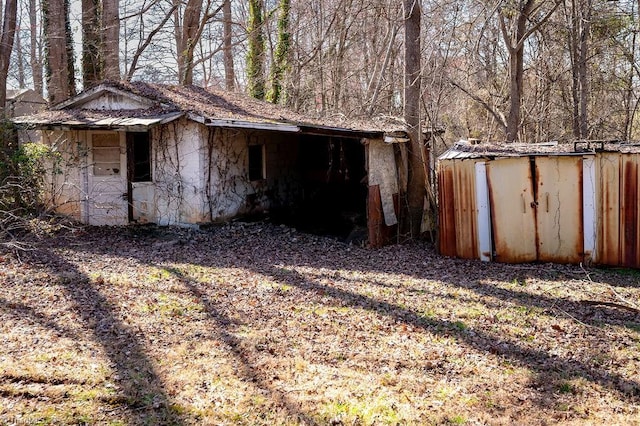 view of shed