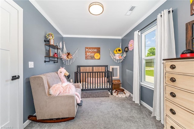 525 Carolina Blvd, Salisbury, NC 28146 - carpeted bedroom with ornamental molding and a nursery area