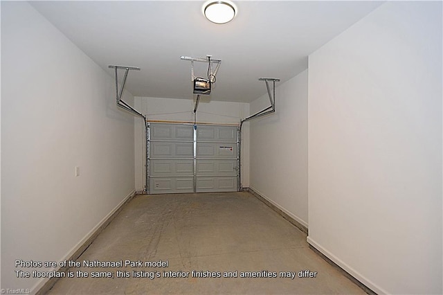 garage featuring baseboards and a garage door opener