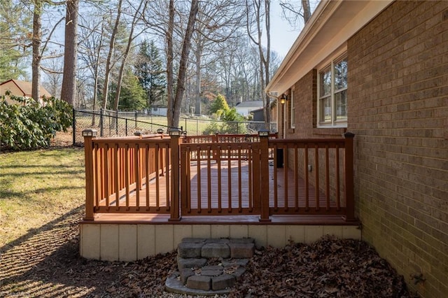 wooden terrace with fence