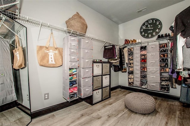 spacious closet featuring wood-type flooring