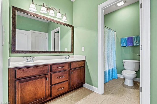 full bathroom featuring tile patterned flooring, visible vents, a sink, and double vanity