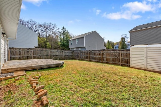 view of yard featuring a deck