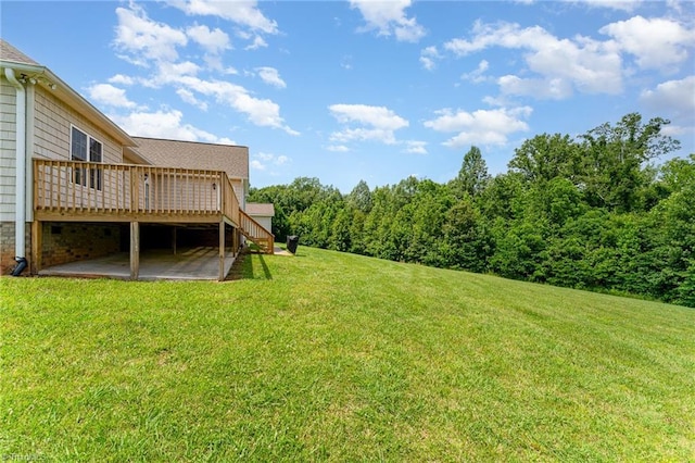 4060 Tarmac Dr, Sophia, NC 27350 - view of grassy yard with a deck, stairs, and a patio