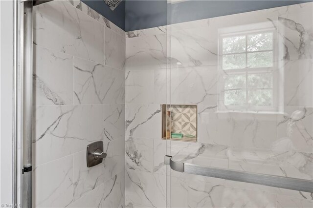 2525 Halle Ann Cir, Winston-Salem, NC 27103 - bathroom featuring a marble finish shower