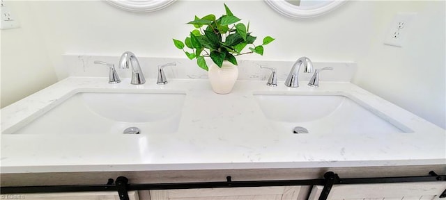 bathroom with double vanity