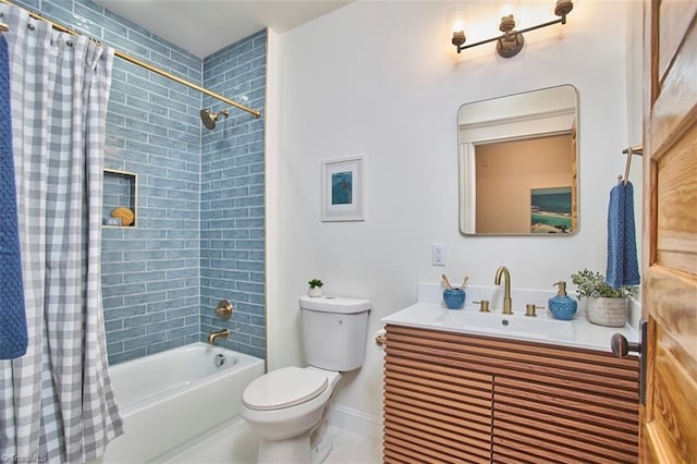 523 N Main St, Graham, NC 27253 - full bath featuring shower / bath combo, vanity, and toilet