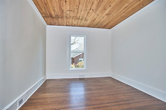 523 N Main St, Graham, NC 27253 - spare room featuring visible vents, crown molding, and wood ceiling