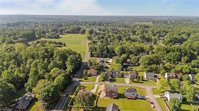 aerial view with a forest view
