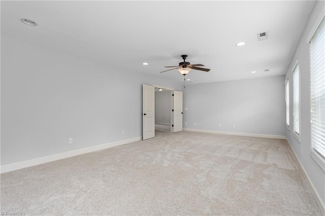 2403 Hammock Dr, High Point, NC 27265 - unfurnished room with light carpet, ceiling fan, and recessed lighting