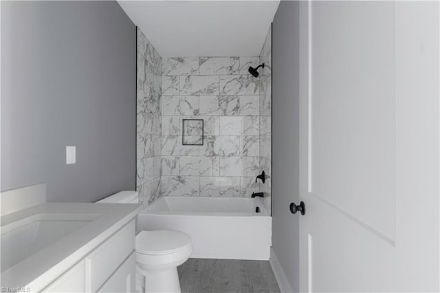 300 Center St, Thomasville, NC 27360 - bathroom with toilet, vanity, and bathing tub / shower combination
