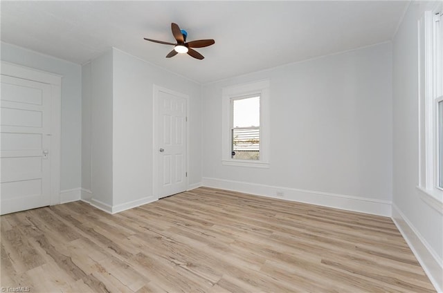 304 Louise Ave, High Point, NC 27262 - spare room with light wood finished floors, a ceiling fan, and baseboards