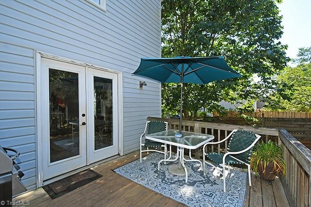 deck featuring french doors