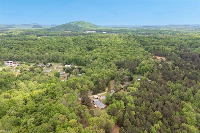 aerial view featuring a forest view