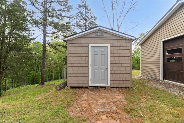 view of shed