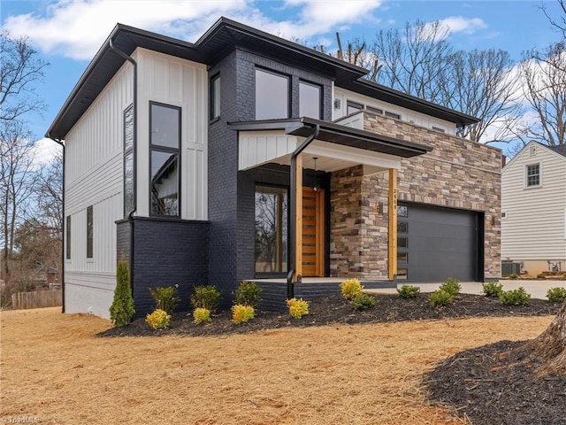 contemporary home featuring cooling unit