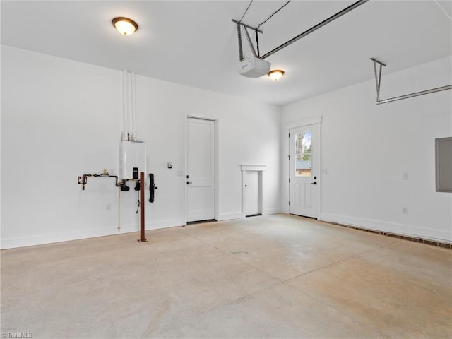 garage featuring a garage door opener and electric panel