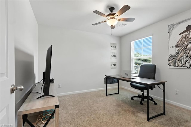 4514 Heatherly Rd, Winston-Salem, NC 27105 - office with ceiling fan and carpet floors