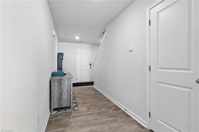 4514 Heatherly Rd, Winston-Salem, NC 27105 - corridor with wood finished floors and recessed lighting