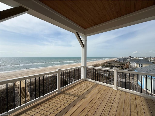 3048 Island Dr, Northtopsail Beach, NC 28460 - deck with a water view and a view of the beach