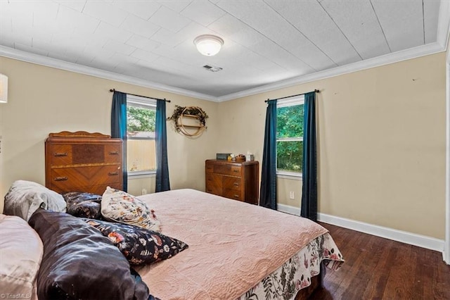 3941 Vest Mill Rd, Winston-Salem, NC 27103 - bedroom featuring hardwood / wood-style flooring, ornamental molding, and baseboards