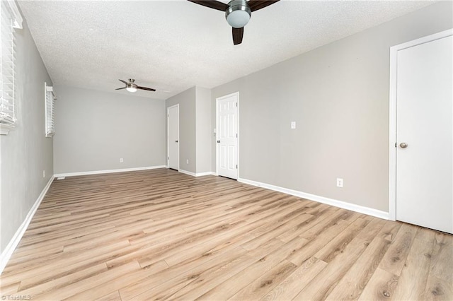 4104 Old Greensboro Rd, Winston-Salem, NC 27101 - unfurnished room with a ceiling fan, a textured ceiling, light wood-style flooring, and baseboards