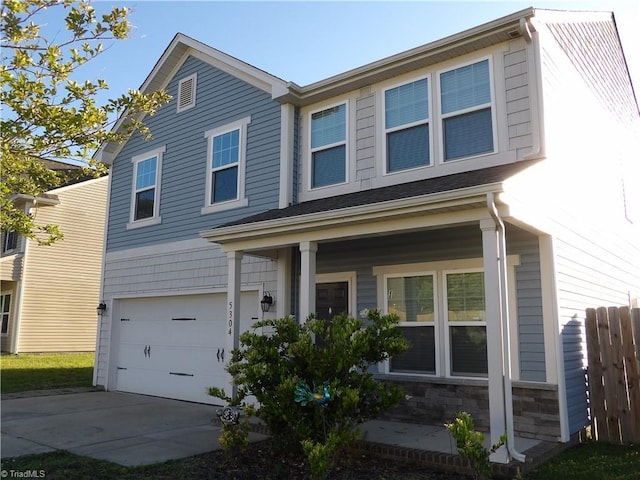 5304 Smoky Ridge Ln, Winston-Salem, NC 27127 - view of front of home with an attached garage and concrete driveway