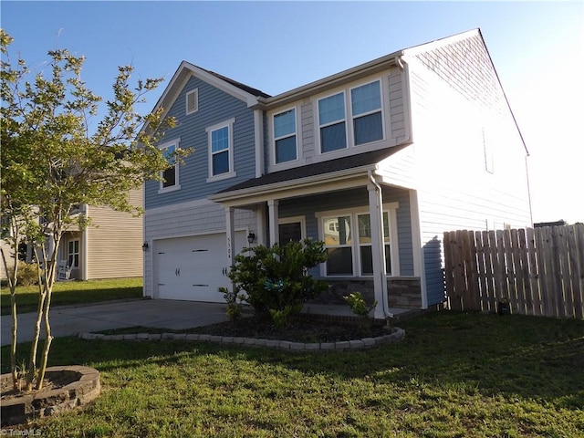 5304 Smoky Ridge Ln, Winston-Salem, NC 27127 - view of front facade featuring an attached garage, driveway, and a porch