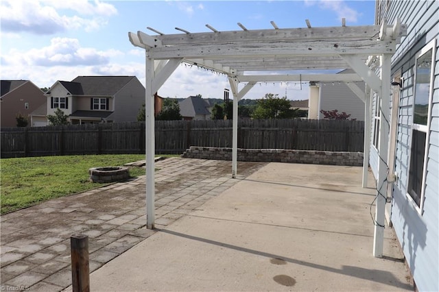 5304 Smoky Ridge Ln, Winston-Salem, NC 27127 - view of patio / terrace with an outdoor fire pit and a pergola