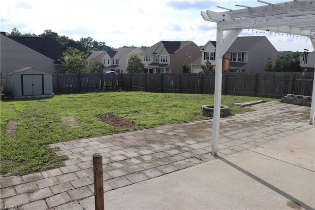 5304 Smoky Ridge Ln, Winston-Salem, NC 27127 - view of patio featuring a residential view and a pergola