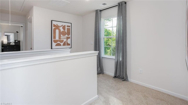 2124 Monk Dr, Haw River, NC 27258 - corridor with attic access, carpet flooring, and baseboards