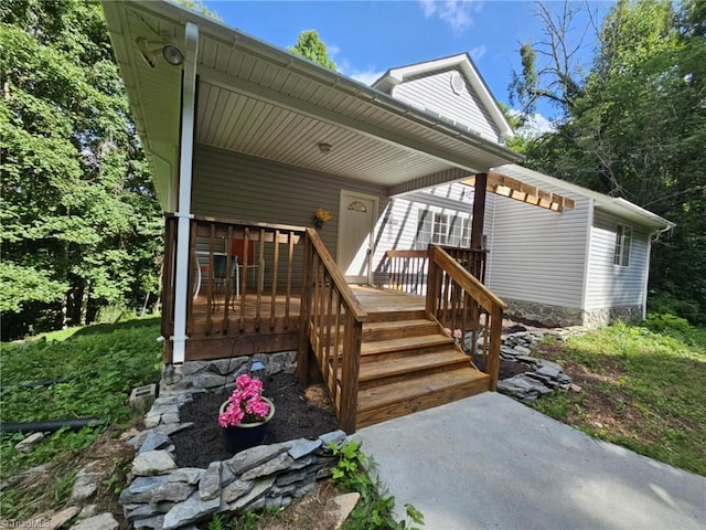 exterior space featuring covered porch