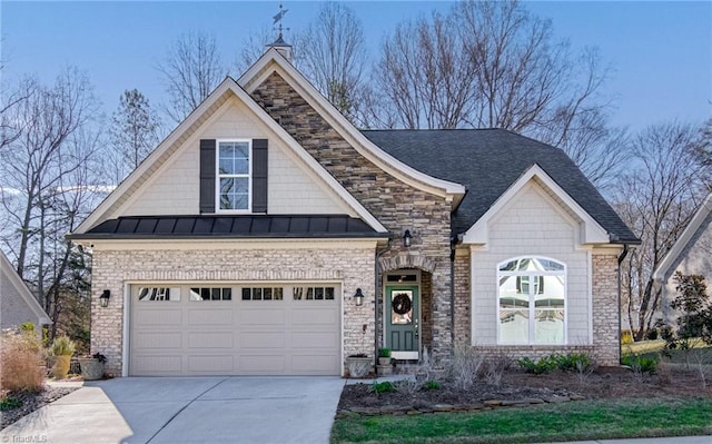 craftsman-style home featuring a garage