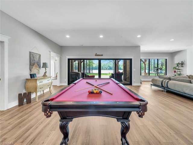 1579 Sunset Pointe Dr, Salisbury, NC 28146 - game room featuring recessed lighting, wood finished floors, and billiards