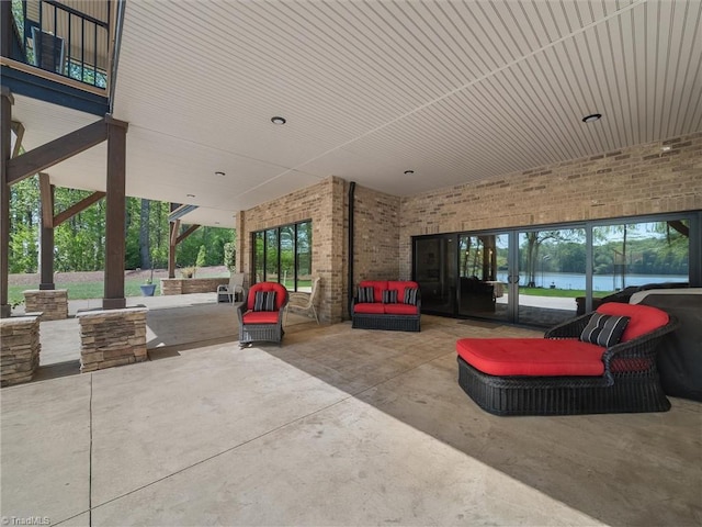 1579 Sunset Pointe Dr, Salisbury, NC 28146 - view of patio with a water view and an outdoor living space