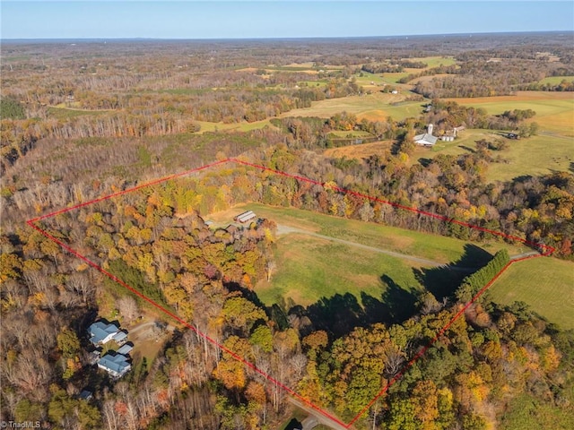 drone / aerial view featuring a rural view