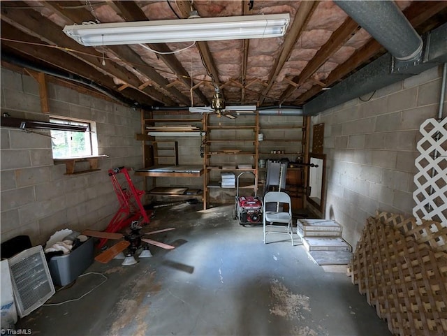 2841 Wesleyan Ln, Winston-Salem, NC 27106 - basement featuring a garage and concrete block wall