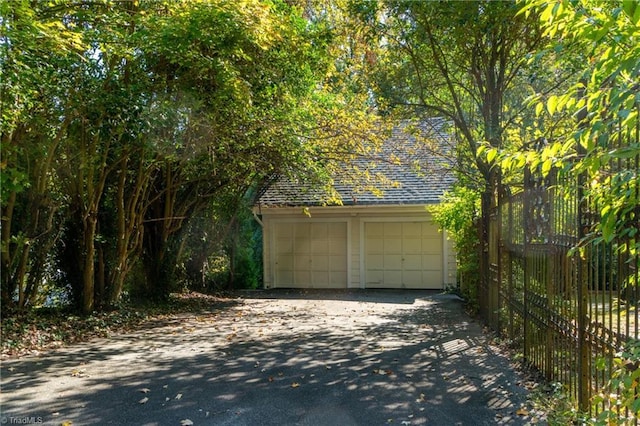 view of garage