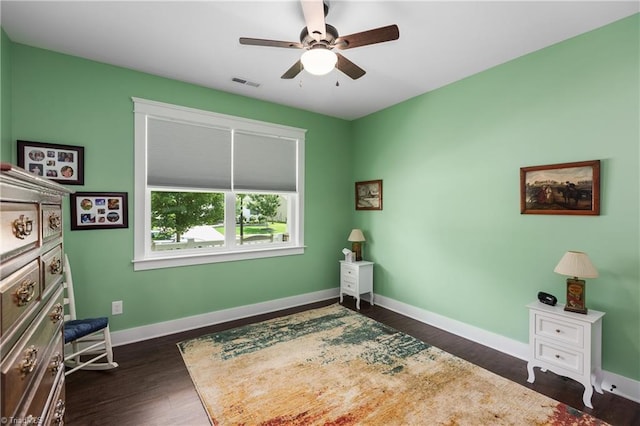 254 Kilbourne Dr, Advance, NC 27006 - office featuring ceiling fan and dark wood-type flooring