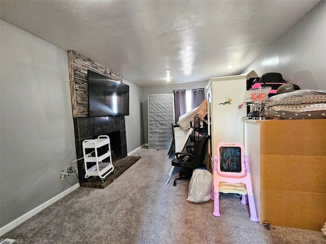 game room featuring carpet floors