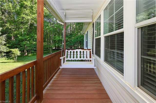deck with a porch