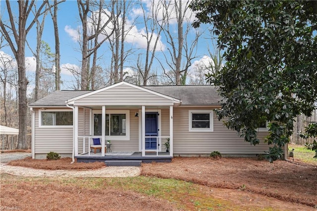 view of front of property featuring covered porch