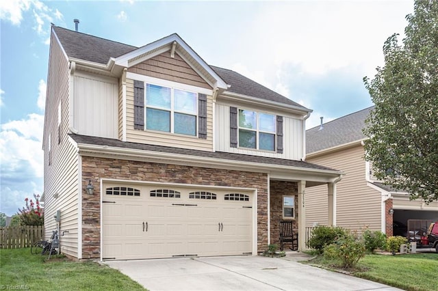 craftsman-style house with a garage