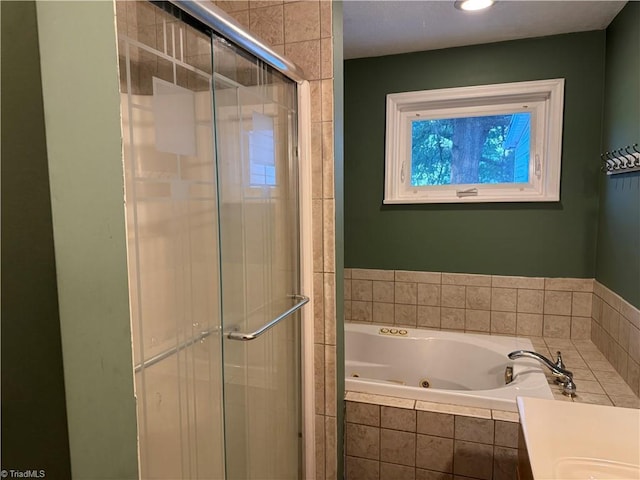 2765 Green Oaks Dr, Winston-Salem, NC 27107 - full bath with a jetted tub, a stall shower, and vanity