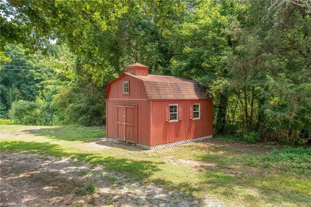 2765 Green Oaks Dr, Winston-Salem, NC 27107 - view of shed featuring a wooded view