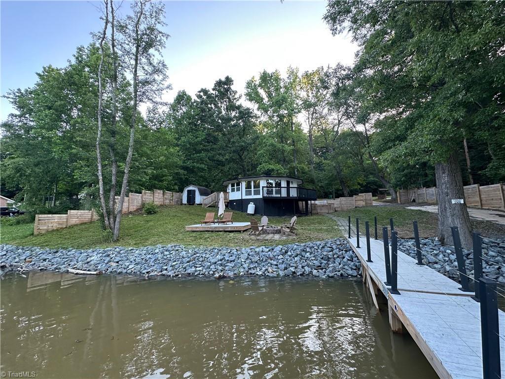 dock with a deck with water view