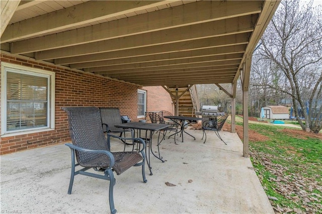 view of patio with grilling area